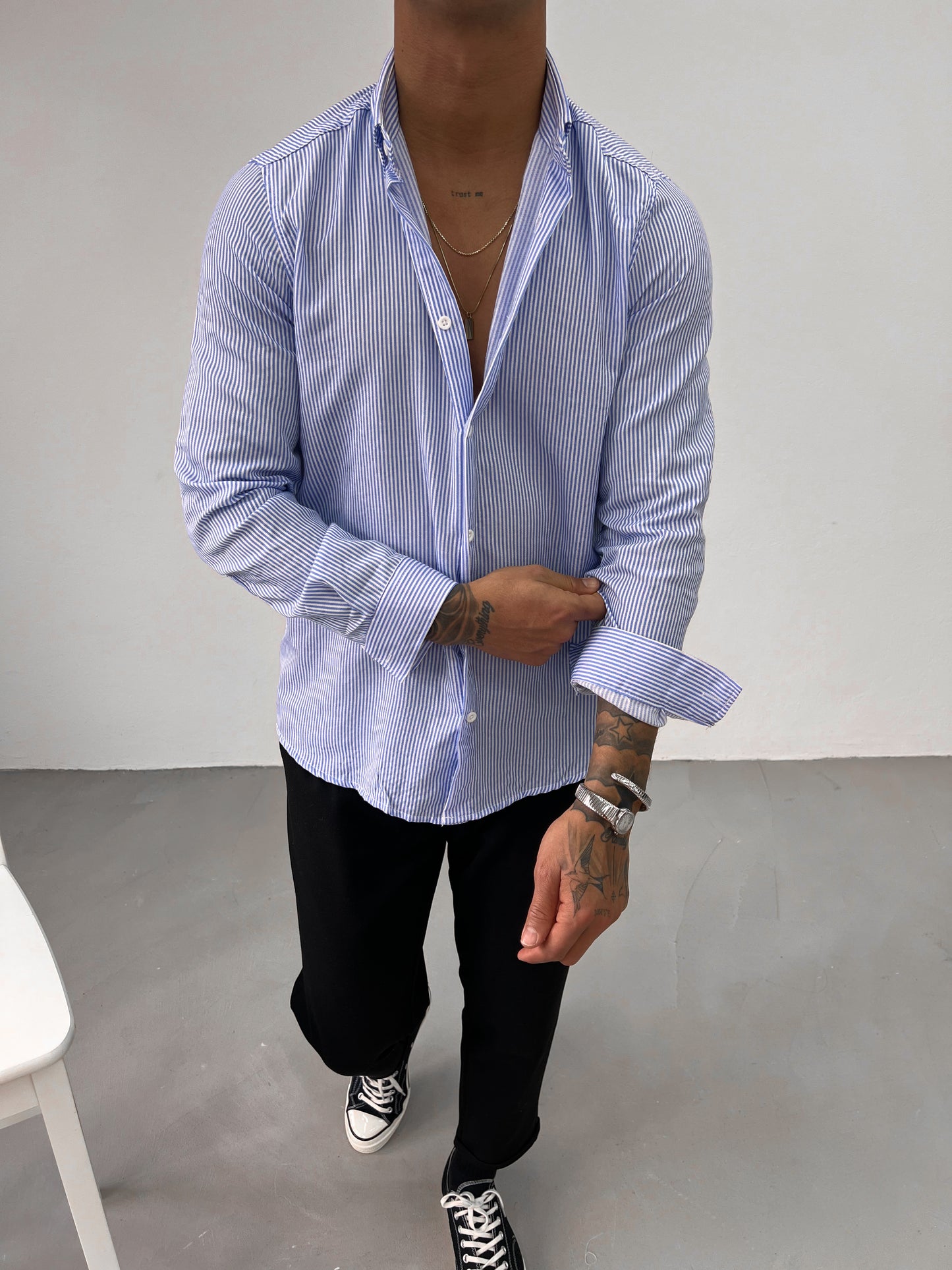 Slim Fit Gestreiftes Hemd
